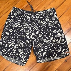 Patagonia Black and White Patterned Board Shorts